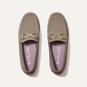 Rothy's The Double Bit Driver - Latte Micro Check Size 8.5 NEW WITH TAGS